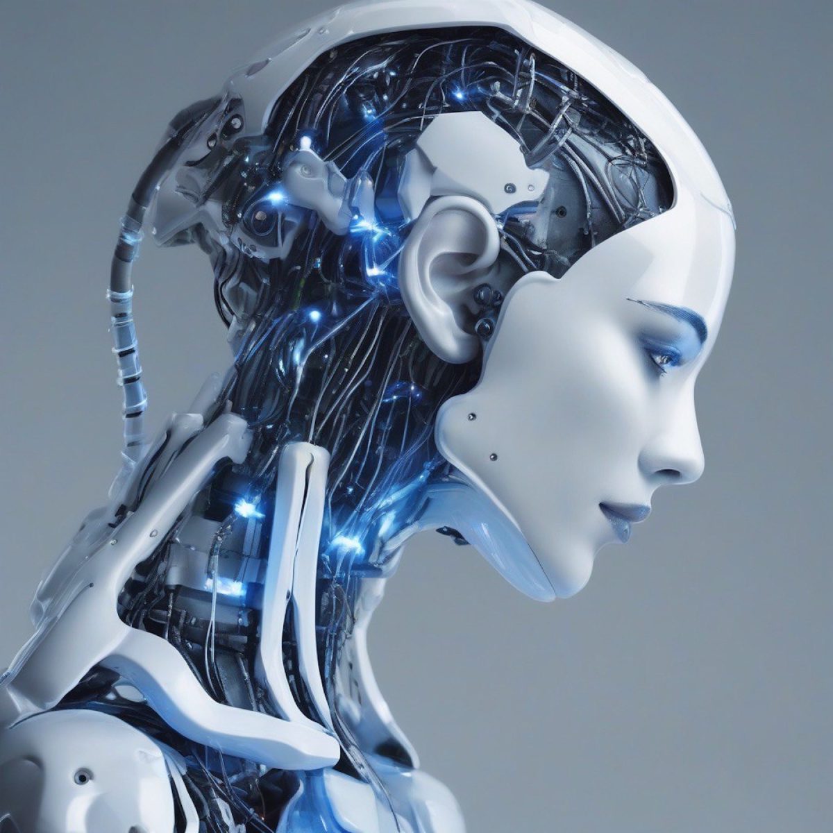 Abstract close-up rendering evoking an AI processing system